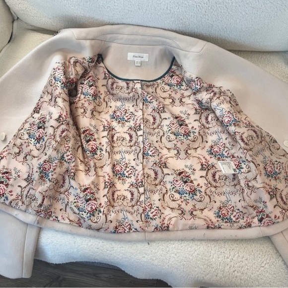 Elegant Wool-Blend Embellished Collar Jacket Coat | Five Plus | Size M - Picture 8 of 9